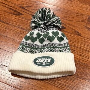 NFL Green and White Pom-Pom Beanie